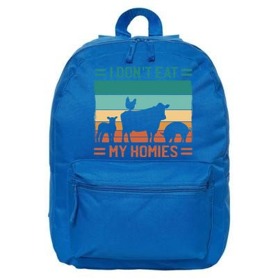 Funny Vegan Vegetarian I Don't Eat My Homies Gift 16 in Basic Backpack