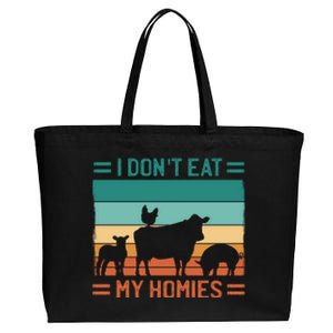 Funny Vegan Vegetarian I Don't Eat My Homies Gift Cotton Canvas Jumbo Tote