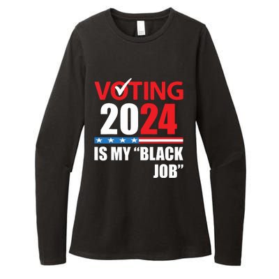 Funny Vintage Voting Is My Black Job 2024 Election Womens CVC Long Sleeve Shirt