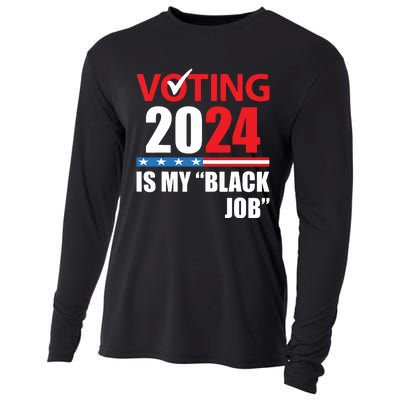 Funny Vintage Voting Is My Black Job 2024 Election Cooling Performance Long Sleeve Crew