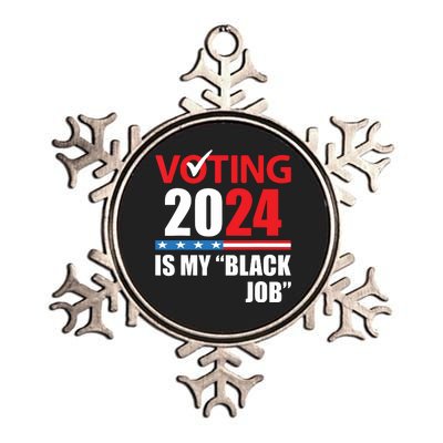 Funny Vintage Voting Is My Black Job 2024 Election Metallic Star Ornament