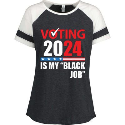 Funny Vintage Voting Is My Black Job 2024 Election Enza Ladies Jersey Colorblock Tee