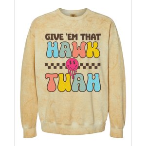 Funny Viral Video Western Country Accent Hawk Tush Meme Colorblast Crewneck Sweatshirt