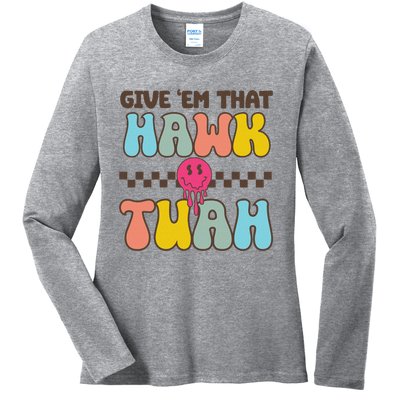 Funny Viral Video Western Country Accent Hawk Tush Meme Ladies Long Sleeve Shirt