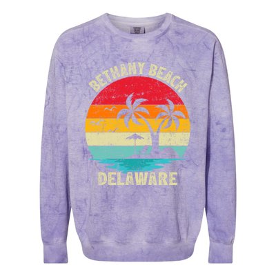 Family Vacation Vintage Retro Delaware Bethany Beach Gift Colorblast Crewneck Sweatshirt