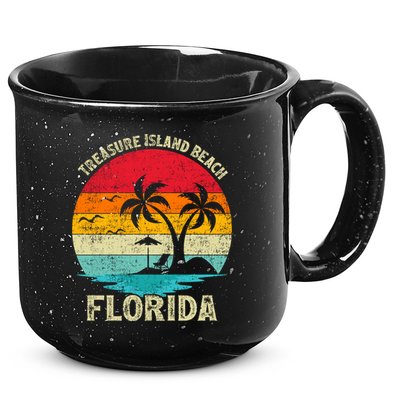 Family Vacation Vintage Retro Florida Treasure Island Beach Cute Gift 15oz Campfire Ceramic Mug