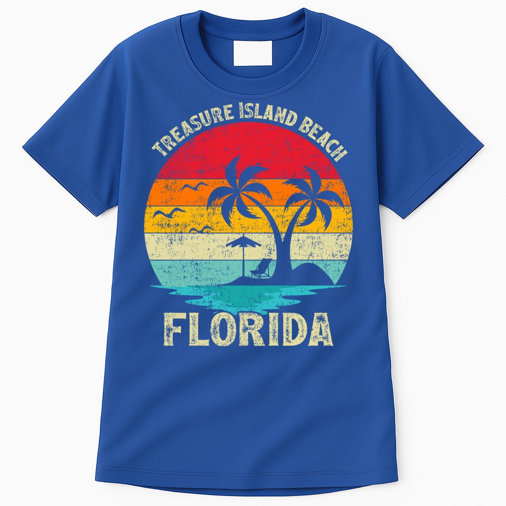 Family Vacation Vintage Retro Florida Treasure Island Beach Cute Gift Tall T-Shirt
