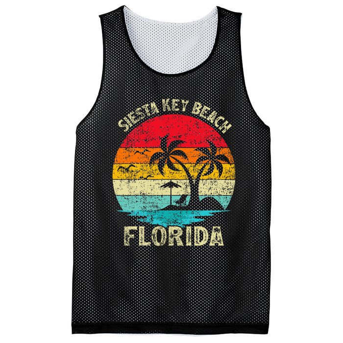 Family Vacation Vintage Retro Florida Siesta Key Beach Mesh Reversible Basketball Jersey Tank