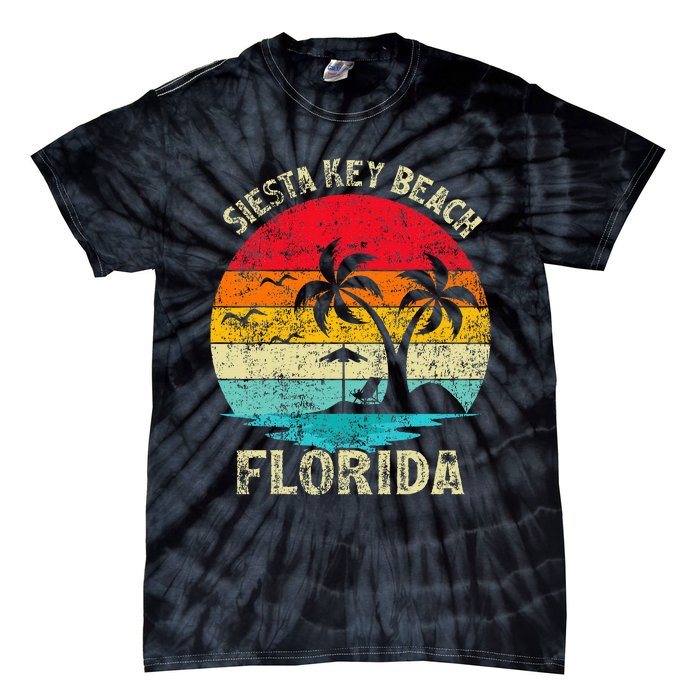 Family Vacation Vintage Retro Florida Siesta Key Beach Tie-Dye T-Shirt