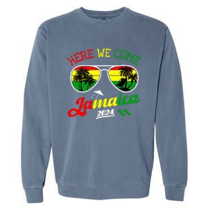 Family Vacation Vacay Girl Trip Jamaica Here We Come 2024 Garment-Dyed Sweatshirt