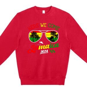 Family Vacation Vacay Girl Trip Jamaica Here We Come 2024 Premium Crewneck Sweatshirt