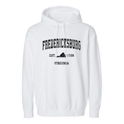 Fredericksburg Virginia Va Vintage Established Athletic Sports Design Garment-Dyed Fleece Hoodie