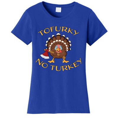 Funny Vegan Vegetarian Thanksgiving Eat Tofu Tofurky No Meat Gift Women's T-Shirt