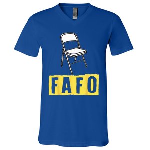 Funny Video Viral Folding Chair Alabama Meme Boat Brawl V-Neck T-Shirt