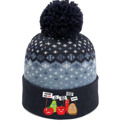 Funny Vegan Vegetables Fruits Protesting Against Vegans The Baniff Cuffed Pom Beanie