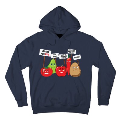 Funny Vegan Vegetables Fruits Protesting Against Vegans Hoodie