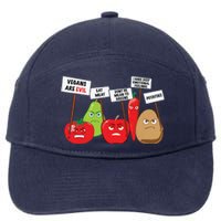 Funny Vegan Vegetables Fruits Protesting Against Vegans 7-Panel Snapback Hat