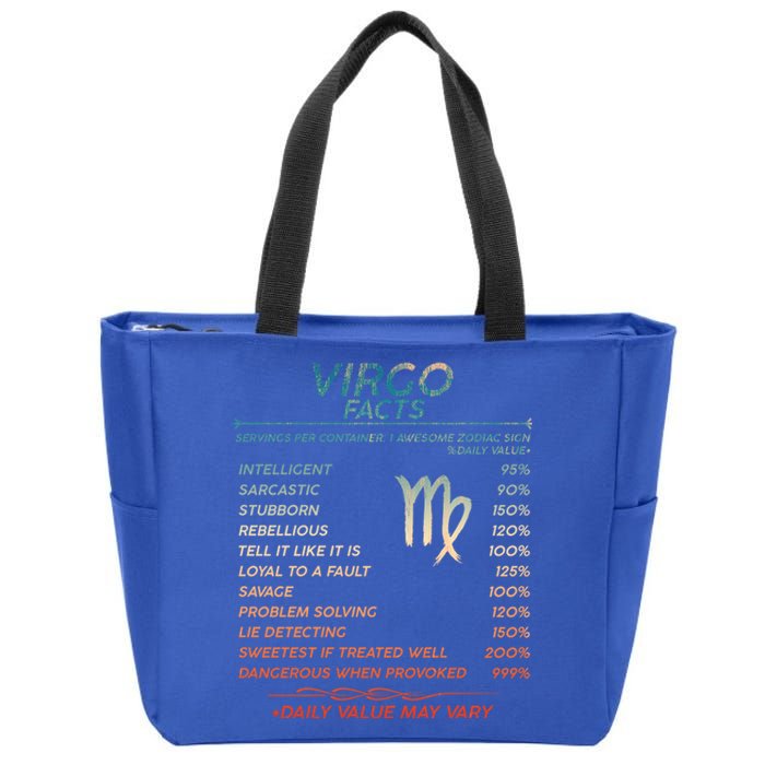 Funny Virgo Virgo Zodiac Sign Astrology Facts Funny Gift Zip Tote Bag