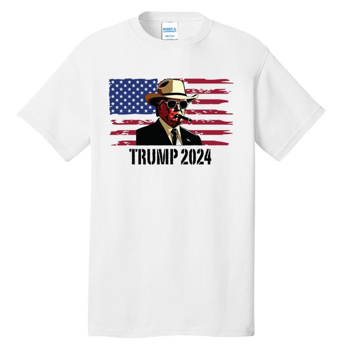 Funny Vintage Western Trump Cowboy Trump Daddy Tall T-Shirt