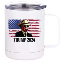 Funny Vintage Western Trump Cowboy Trump Daddy 12 oz Stainless Steel Tumbler Cup