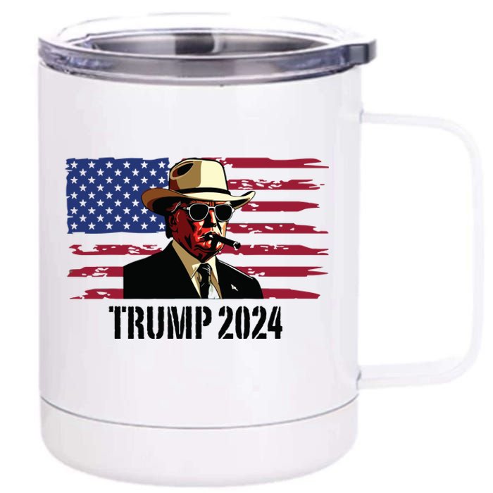 Funny Vintage Western Trump Cowboy Trump Daddy 12 oz Stainless Steel Tumbler Cup