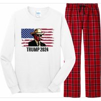 Funny Vintage Western Trump Cowboy Trump Daddy Long Sleeve Pajama Set