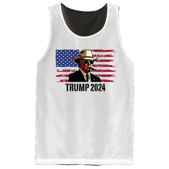 Funny Vintage Western Trump Cowboy Trump Daddy Mesh Reversible Basketball Jersey Tank