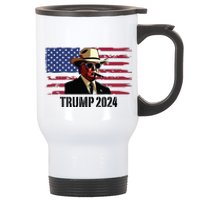 Funny Vintage Western Trump Cowboy Trump Daddy Stainless Steel Travel Mug