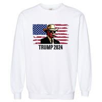 Funny Vintage Western Trump Cowboy Trump Daddy Garment-Dyed Sweatshirt