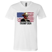 Funny Vintage Western Trump Cowboy Trump Daddy V-Neck T-Shirt