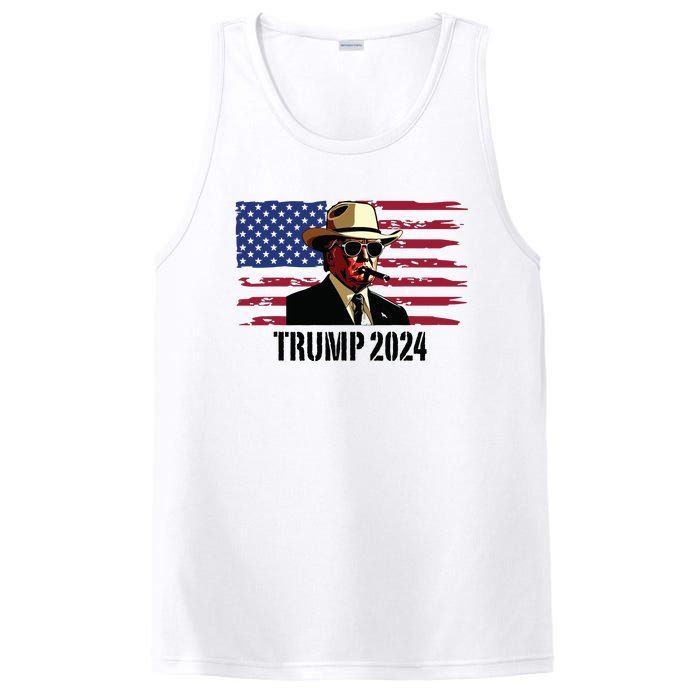 Funny Vintage Western Trump Cowboy Trump Daddy PosiCharge Competitor Tank