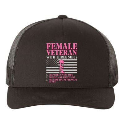 Female Veteran With Three Sides Women Veteran Mother Grandma Yupoong Adult 5-Panel Trucker Hat