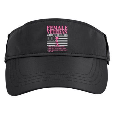 Female Veteran With Three Sides Women Veteran Mother Grandma Adult Drive Performance Visor