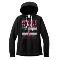 Female Veteran With Three Sides Women Veteran Mother Grandma Women's Fleece Hoodie