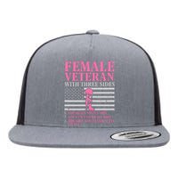 Female Veteran With Three Sides Women Veteran Mother Grandma Flat Bill Trucker Hat