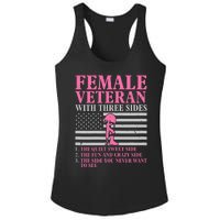 Female Veteran With Three Sides Women Veteran Mother Grandma Ladies PosiCharge Competitor Racerback Tank