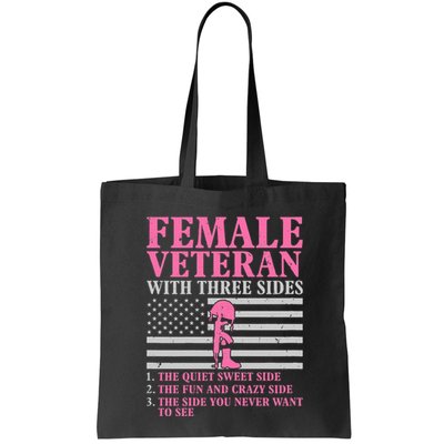 Female Veteran With Three Sides Women Veteran Mother Grandma Bag