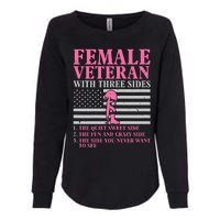 Female Veteran With Three Sides Women Veteran Mother Grandma Womens California Wash Sweatshirt