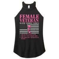 Female Veteran With Three Sides Women Veteran Mother Grandma Women's Perfect Tri Rocker Tank