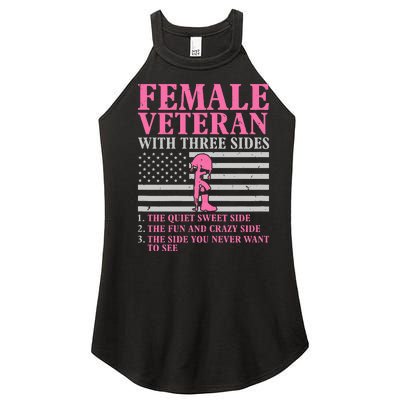 Female Veteran With Three Sides Women Veteran Mother Grandma Women's Perfect Tri Rocker Tank