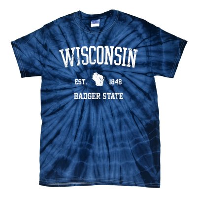 Funny Vintage Wisconsin Est 1849 Badger State Tie-Dye T-Shirt