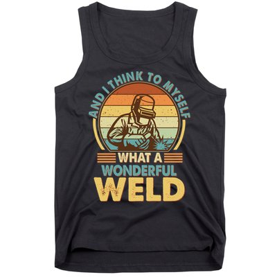 Funny Vintage What A Wonderful Weld Tank Top