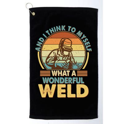 Funny Vintage What A Wonderful Weld Golf Towel
