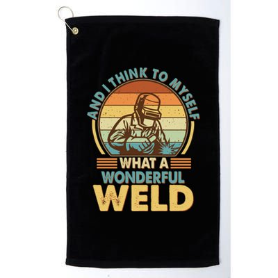 Funny Vintage What A Wonderful Weld Platinum Collection Golf Towel