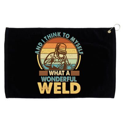 Funny Vintage What A Wonderful Weld Grommeted Golf Towel