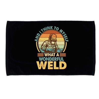 Funny Vintage What A Wonderful Weld Microfiber Hand Towel