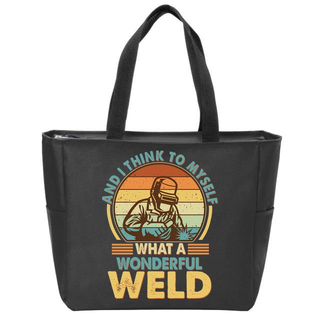 Funny Vintage What A Wonderful Weld Zip Tote Bag