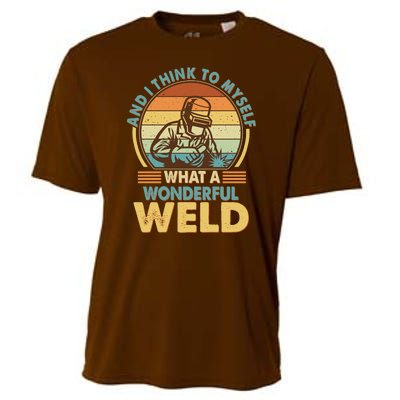 Funny Vintage What A Wonderful Weld Cooling Performance Crew T-Shirt