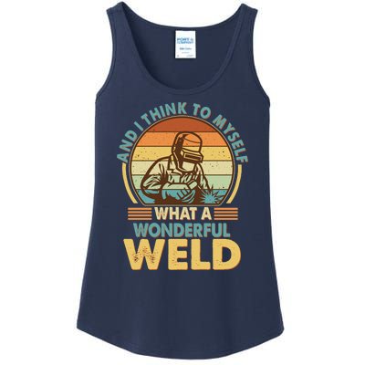 Funny Vintage What A Wonderful Weld Ladies Essential Tank