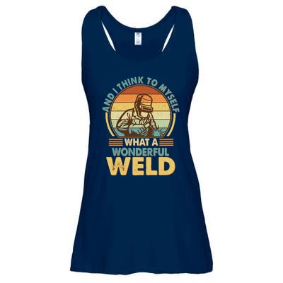 Funny Vintage What A Wonderful Weld Ladies Essential Flowy Tank